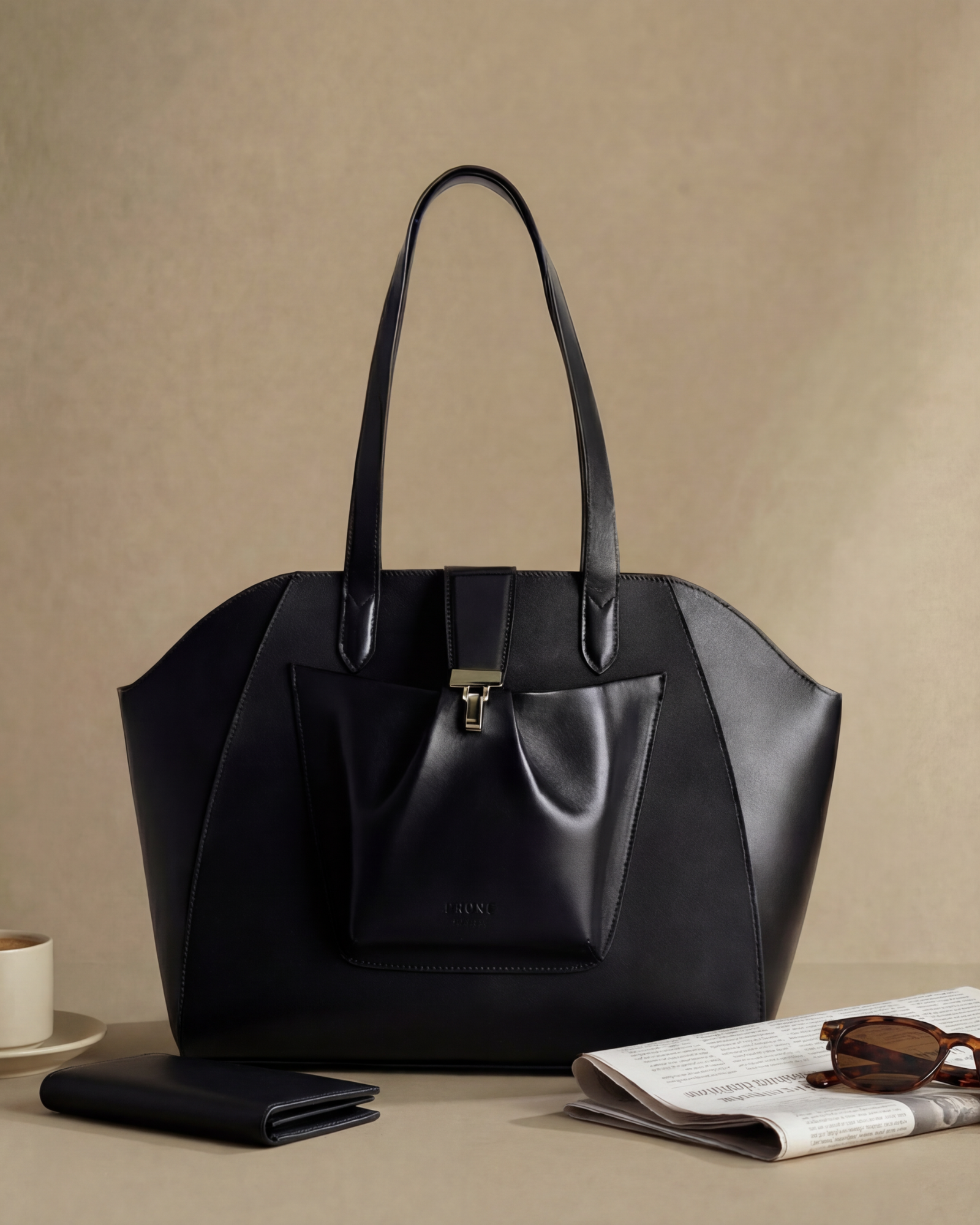 The Fiora Tote | Jet Black