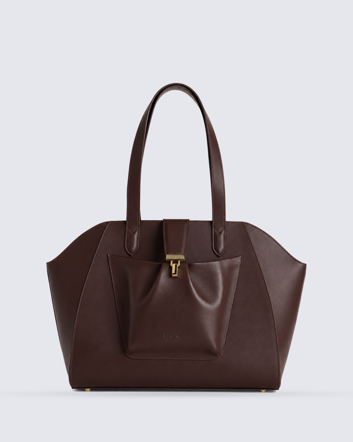The Fiora Tote in Dark Brown, front