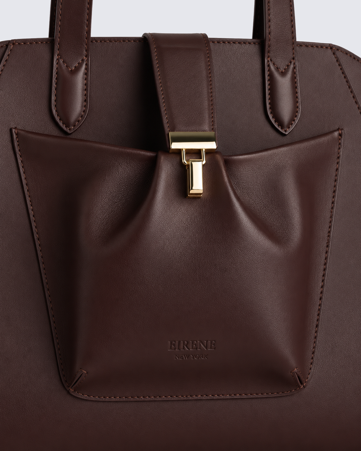 The Fiora Tote in Dark Brown, detail