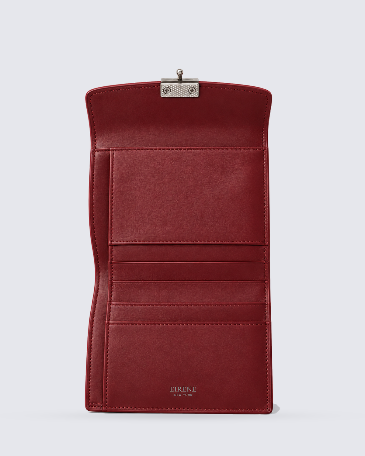 The Margaux Wallet in Cherry Red, inside