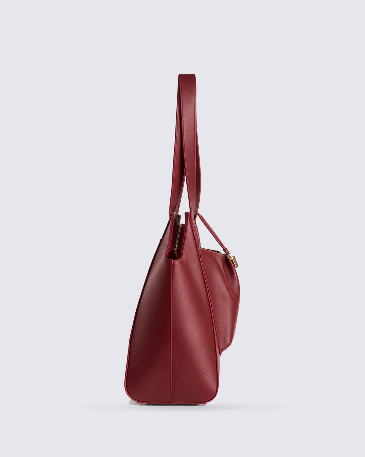 The Fiora Tote in Cherry Red, side