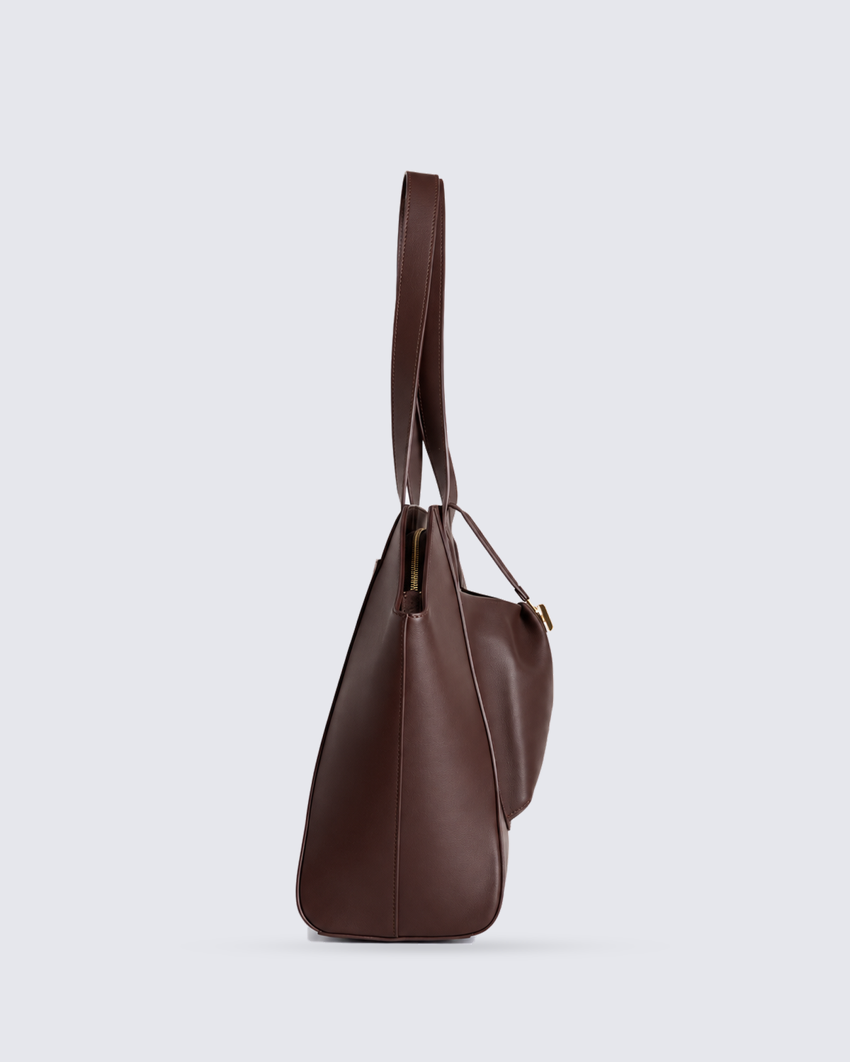 The Fiora Tote in Dark Brown, side
