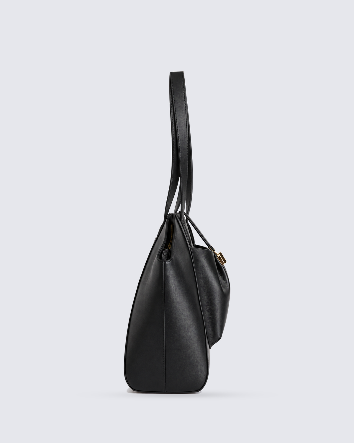 The Fiora Tote in Jet Black, side