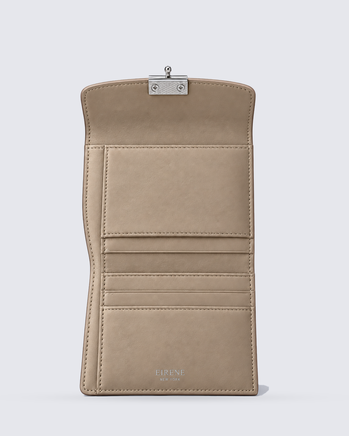 The Margaux Wallet in Oat, inside