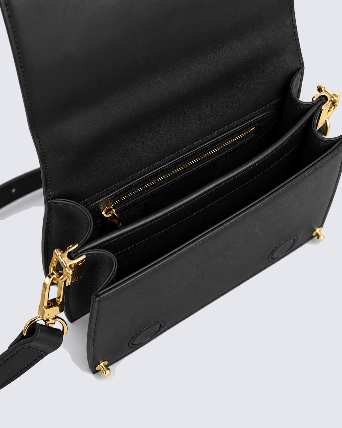 The Siena Mini Purse in Jet Black, inside