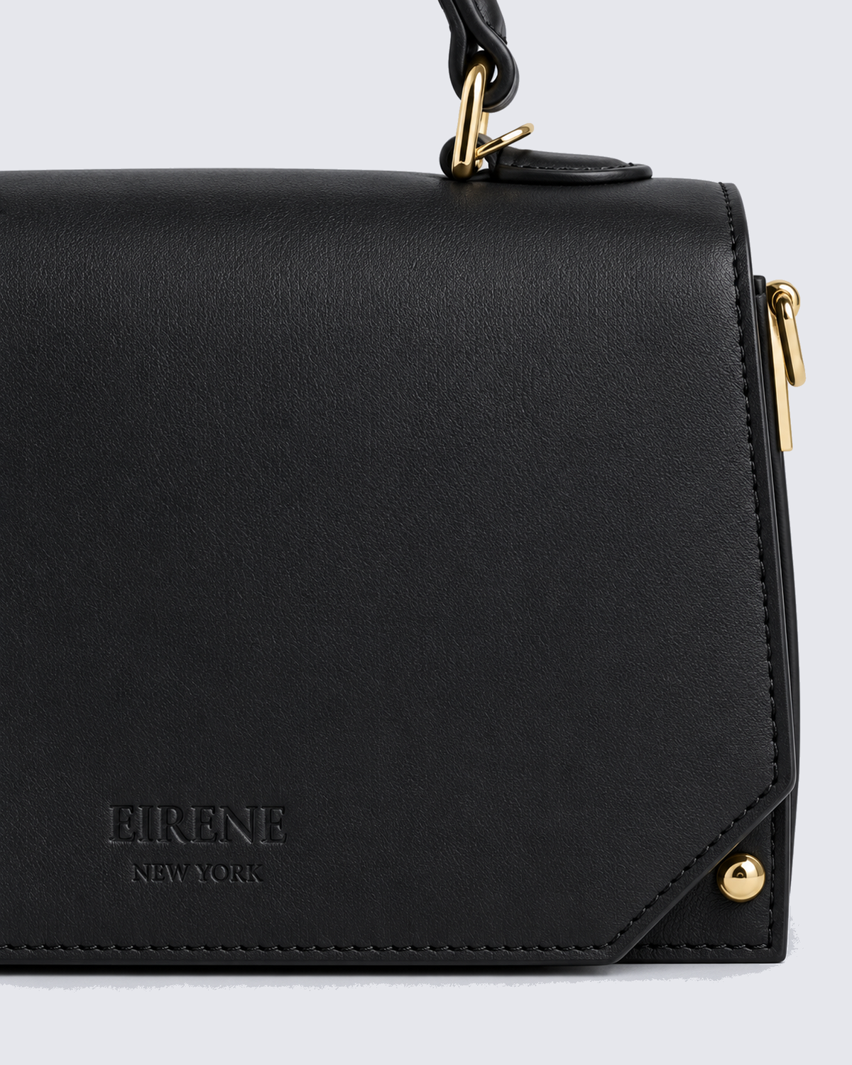 The Siena Mini Purse in Jet Black, detail